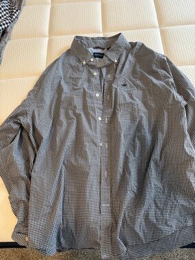 Dockers Navy & White Gingham Button-Down Shirt